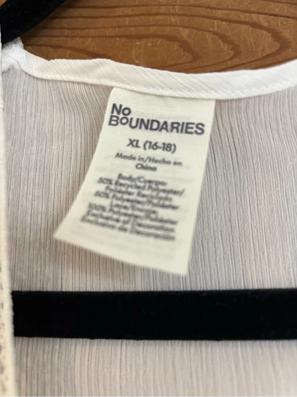 No Boundaries White Lace-Trim Beach Cover-Up Kimono Size XL
